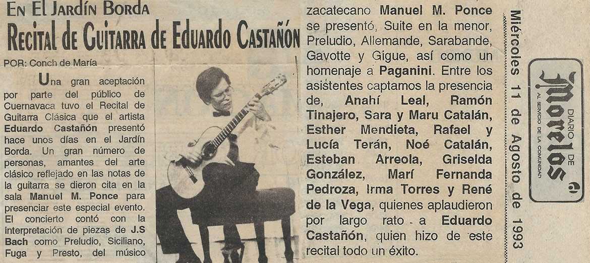 Recital de Eduardo Castanon en el Jardin Borda